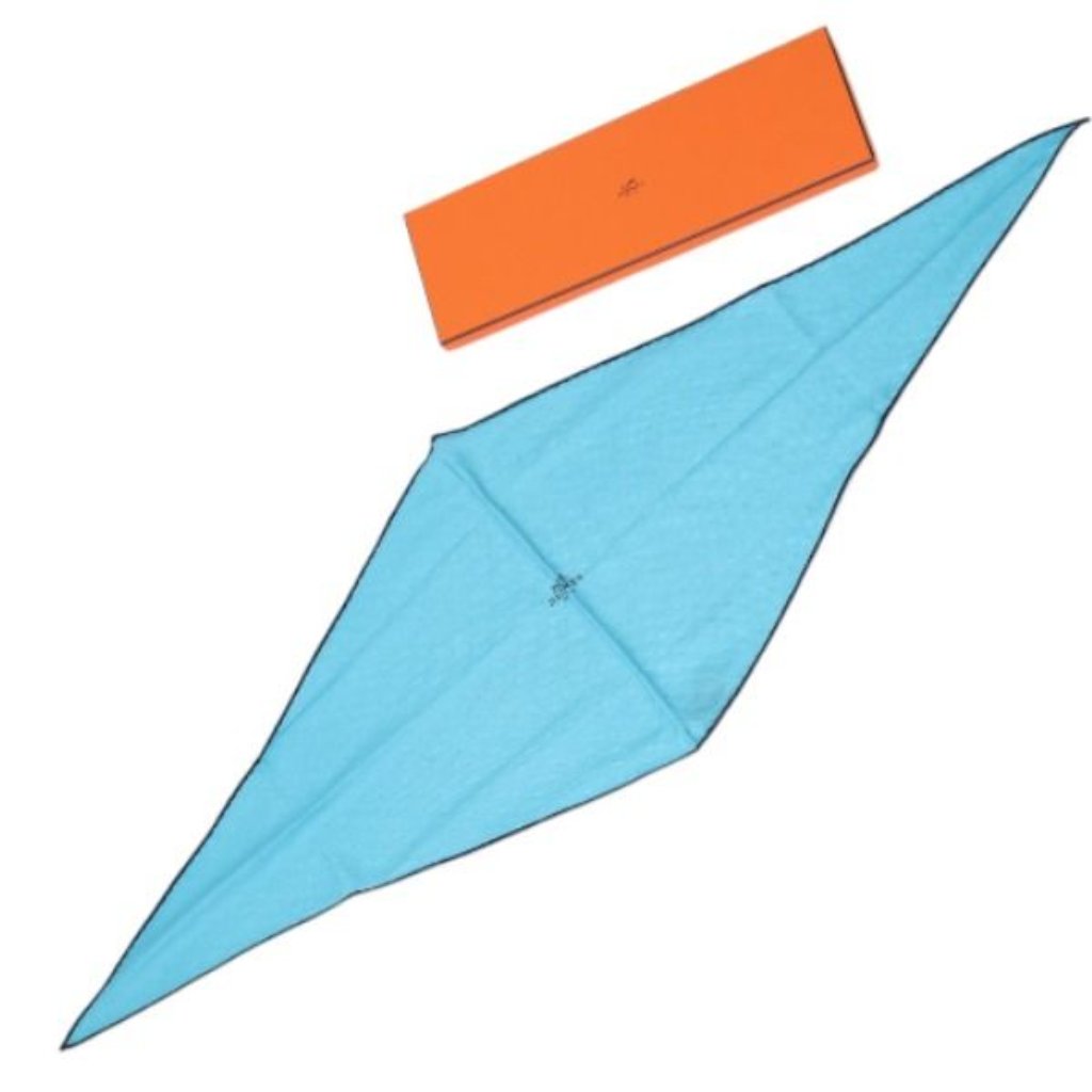 Hermes Cashmere And Silk Scarf Rhombus Scarf Blue